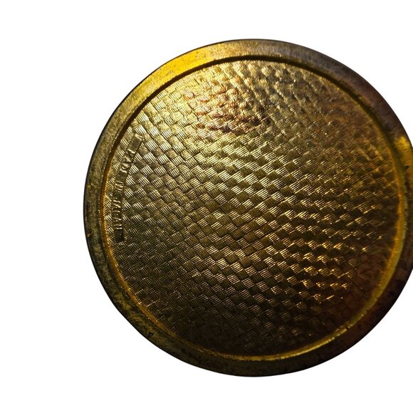 Vtg Round Enamel Brass Trinket music Box Folk Art made in Japan cottagecore - Picture 4 of 6